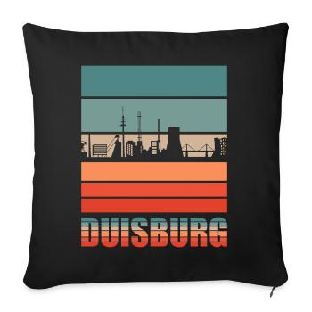 Duisburg Stadt Ruhrgebiet Skyline - Sofakissen mit Füllung 45 x 45 cm - Schwarz - Vorne