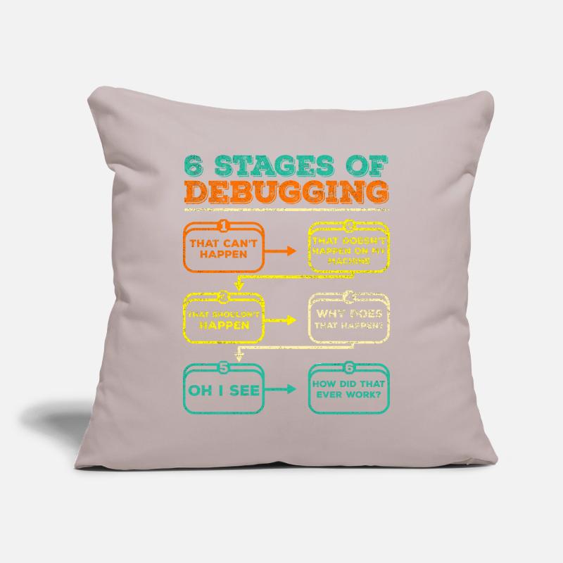 Débogage du code du programmeur Funny Coussin et housse de 45 x 45 cm