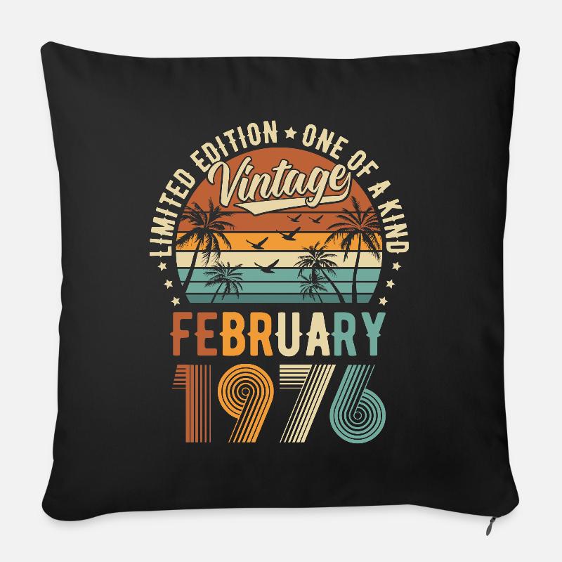Édition Limitée Vintage Février 1976 - Coussin et housse de 45 x 45 cm - noir