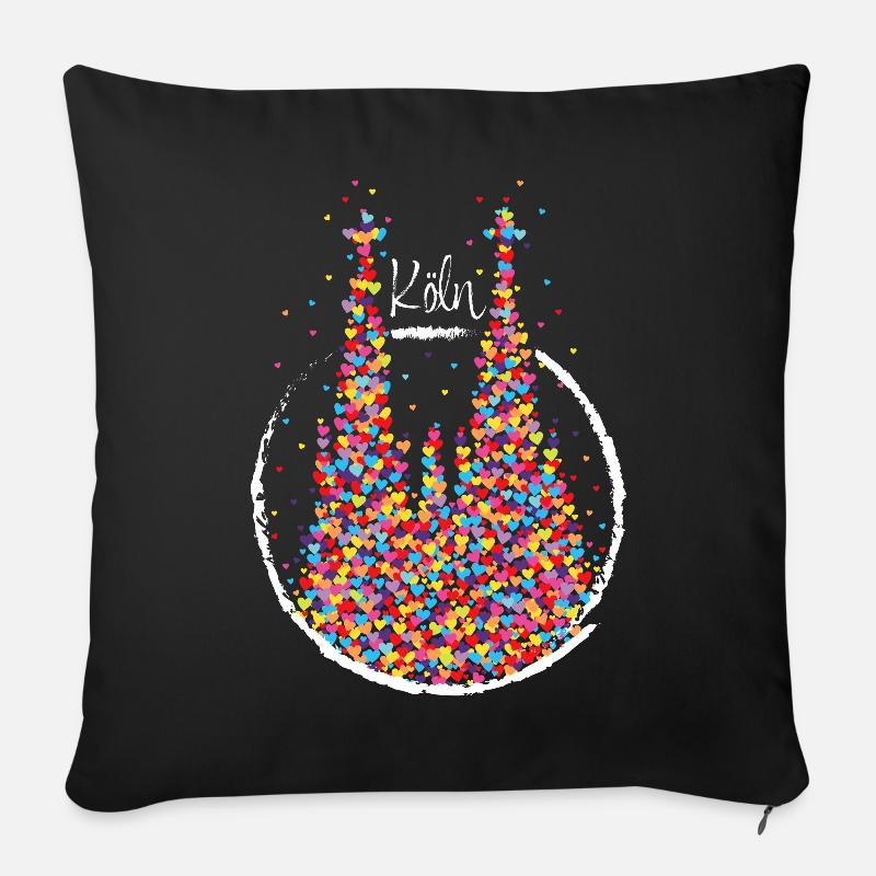 Köln Kölner Karneval Fasching Konfetti - Sofakissen mit Füllung 45 x 45 cm - Schwarz