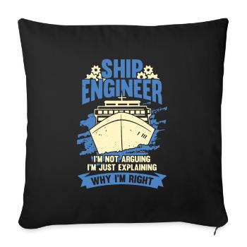 Naval Engineer Naval Engineer Gift - Sofa pillow with filling 45cm x 45cm - black - Front