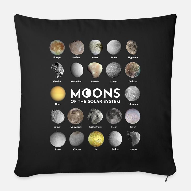 Monde des Sonnensystems - Sofakissen mit Füllung 45 x 45 cm - Schwarz