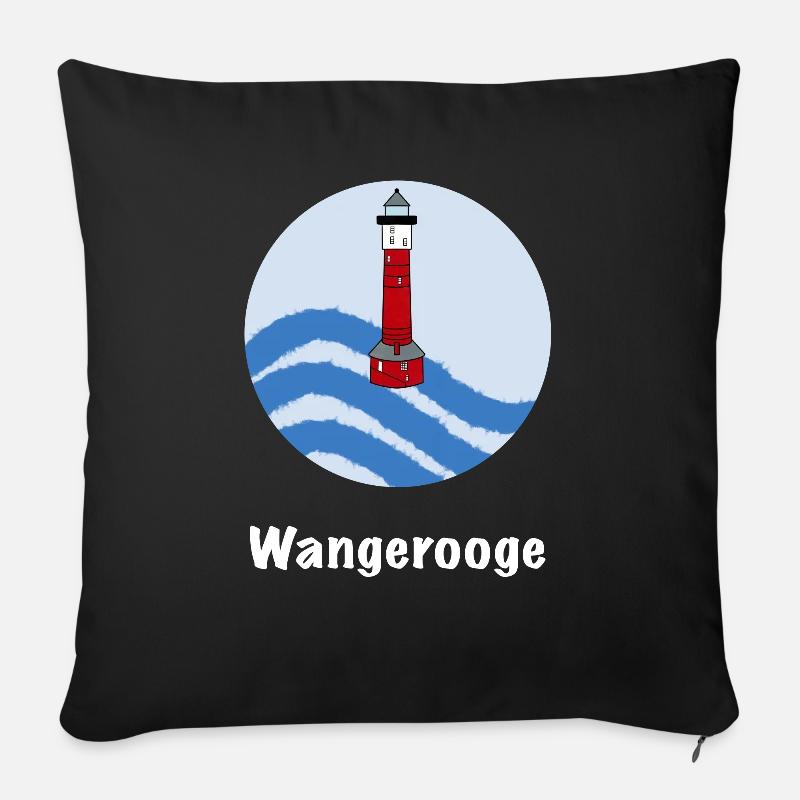 Leuchtturm Wangerooge - Sofakissen mit Füllung 45 x 45 cm - Schwarz
