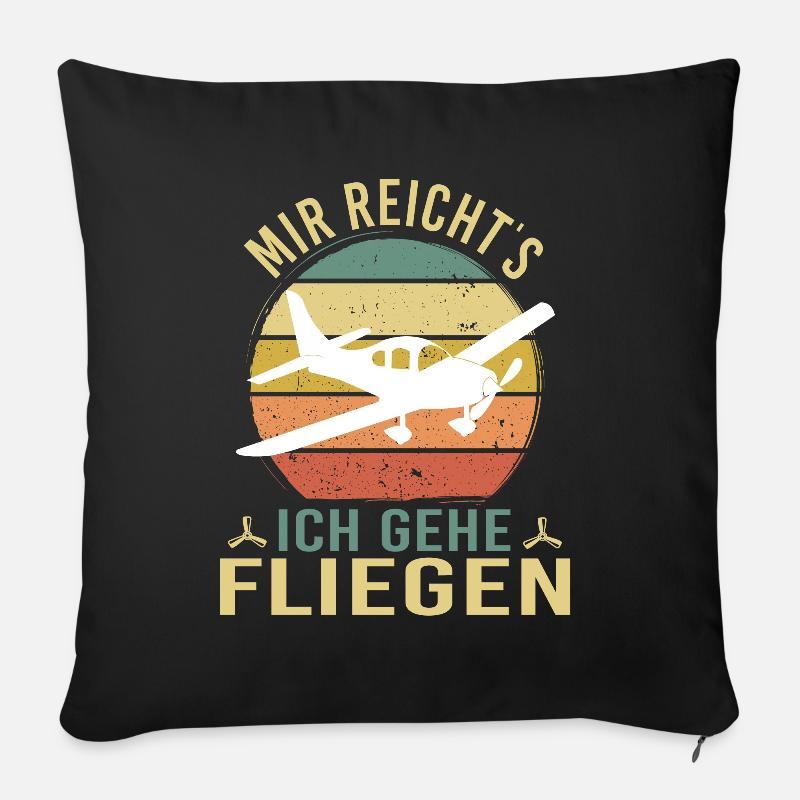 Modellbau Flugzeug Modellflug - Sofakissen mit Füllung 45 x 45 cm - Schwarz