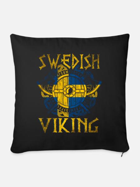 Schwedischer Wikinger - Sofakissen mit Füllung 45 x 45 cm - Schwarz