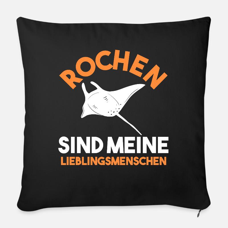 Rochen Mantarochen - Sofakissen mit Füllung 45 x 45 cm - Schwarz