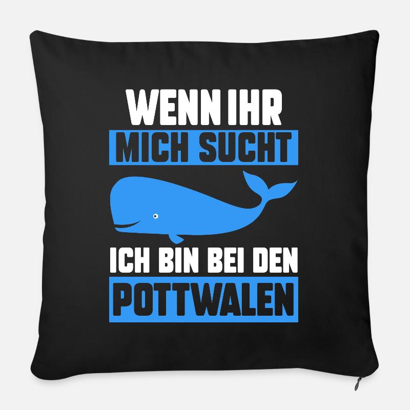 Pottwal - Sofakissen mit Füllung 45 x 45 cm - Schwarz