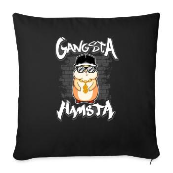 Hamster Gangsta Hamsta - Sofakissen mit Füllung 45 x 45 cm - Schwarz - Vorne