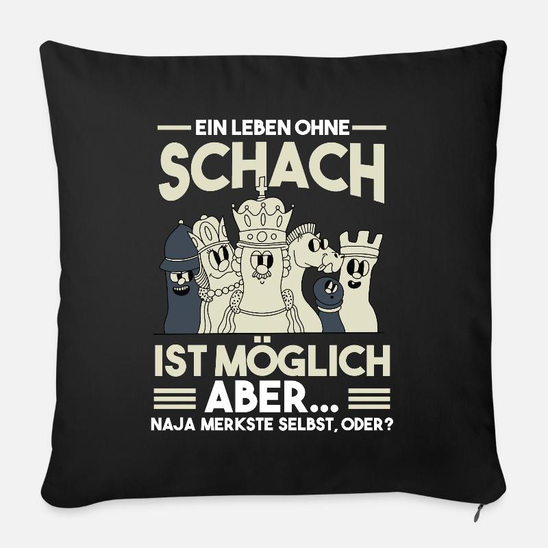 Schach - Sofakissen mit Füllung 45 x 45 cm - Schwarz