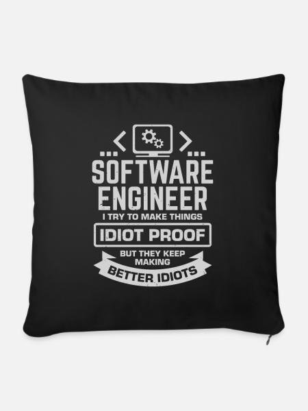 Softwareingenieur Softwareentwickler Geschenk - Sofakissen mit Füllung 45 x 45 cm - Schwarz