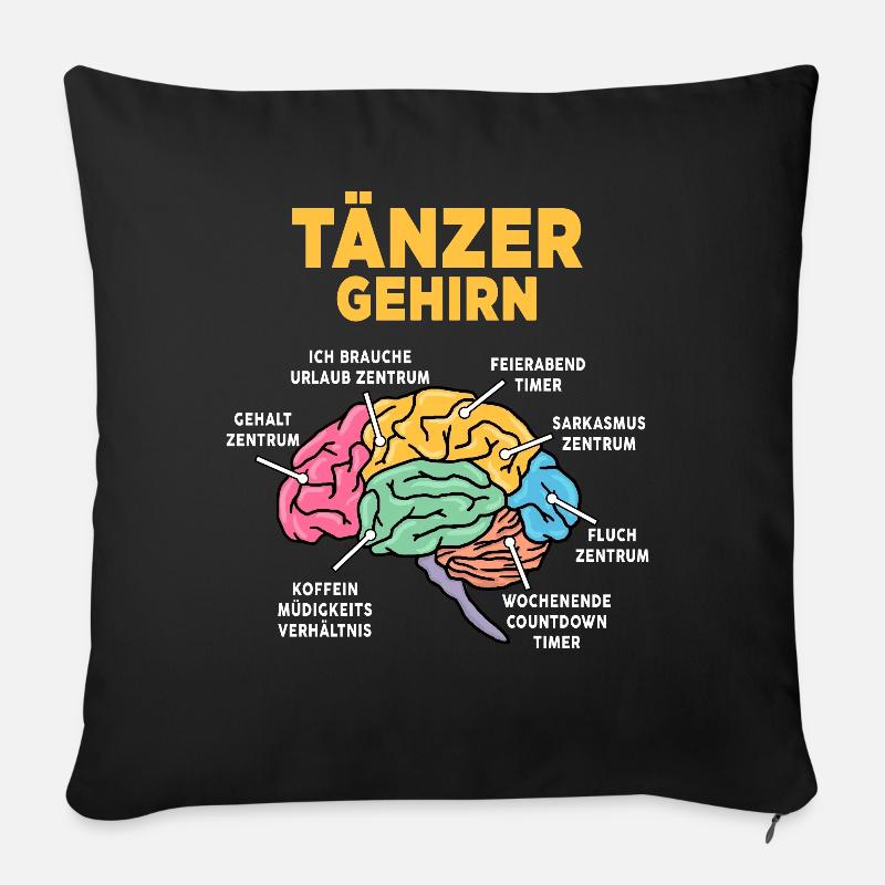 Tänzer - Sofakissen mit Füllung 45 x 45 cm - Schwarz