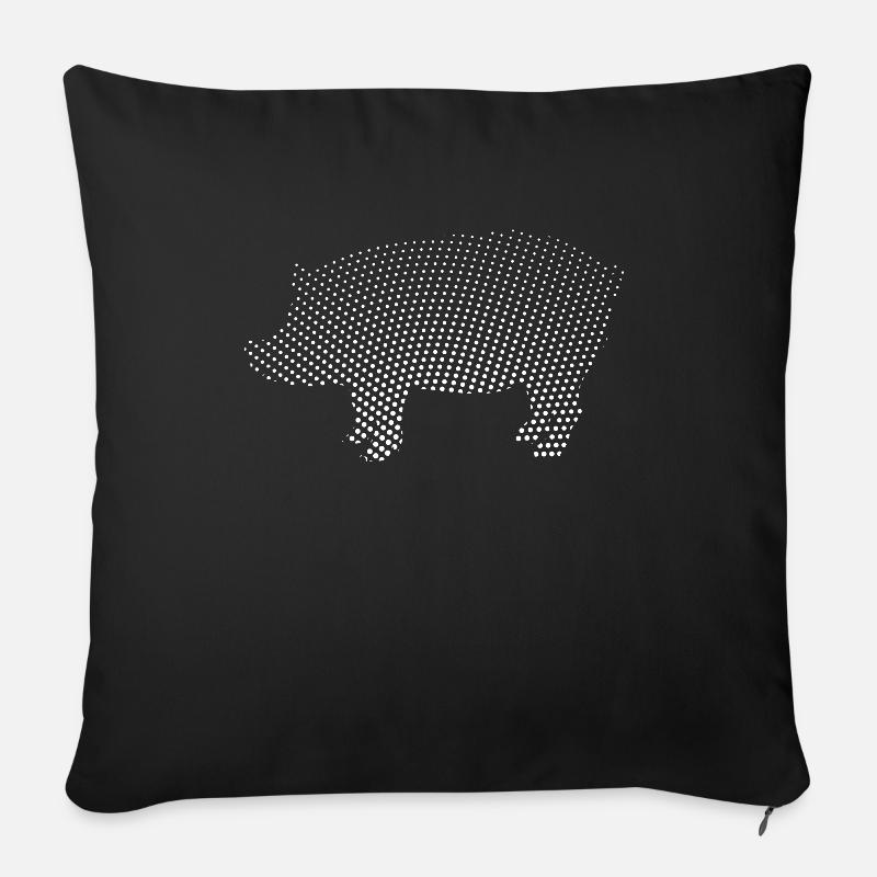 Schwein - Sofakissen mit Füllung 45 x 45 cm - Schwarz