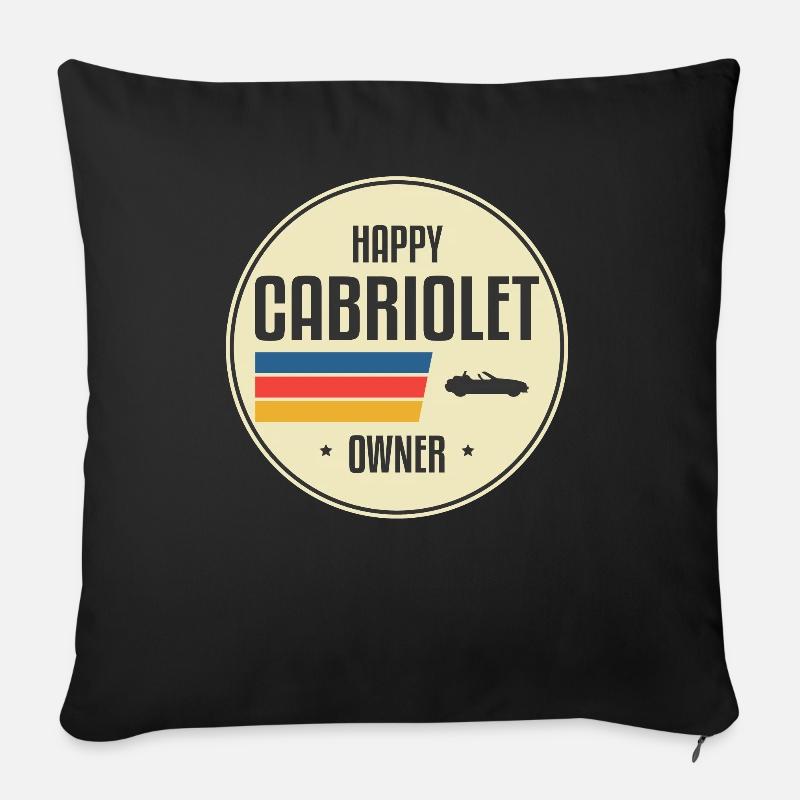 stylish cabriolet cabriolets tshirt - Sofakissen mit Füllung 45 x 45 cm - Schwarz