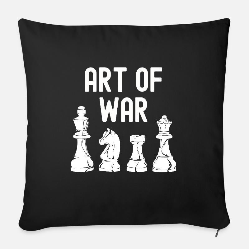 Chess - Sofa pillow with filling 45cm x 45cm - black