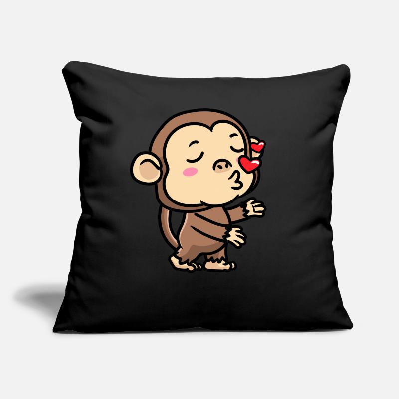 Émoticône de singe Emotion Monkey Lover Coussin et housse de 45 x 45 cm