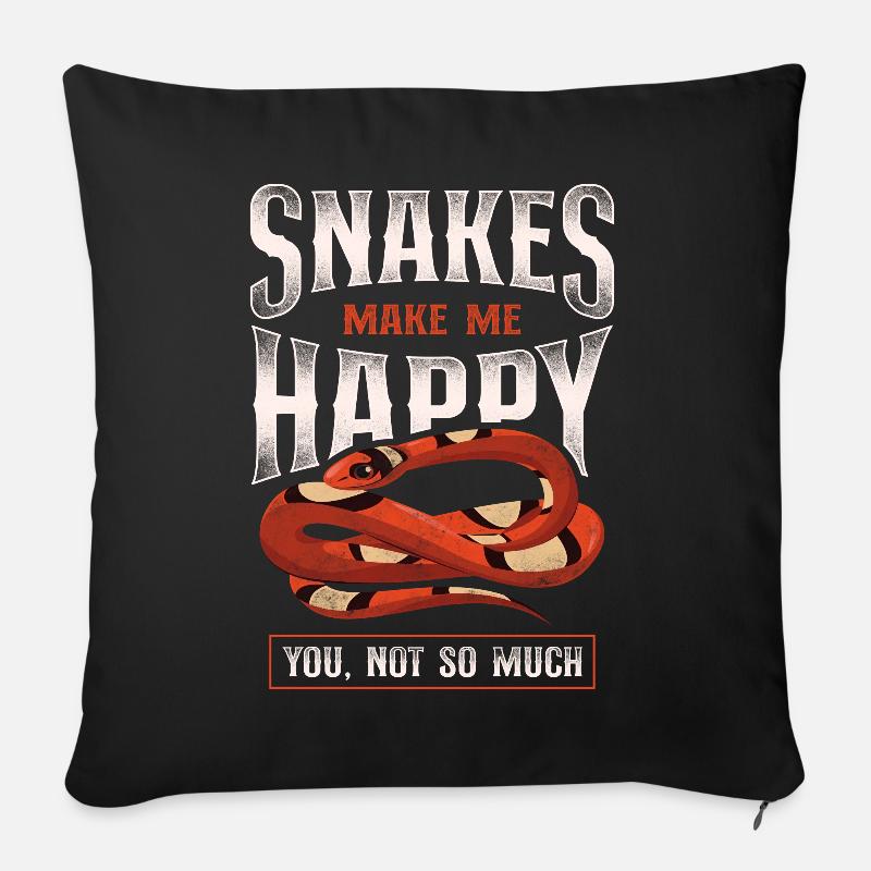 Snake Serpent Vintage Snakes Make - Sofakissen mit Füllung 45 x 45 cm - Schwarz
