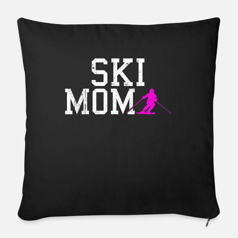 ski mom - Sofakissen mit Füllung 45 x 45 cm - Schwarz