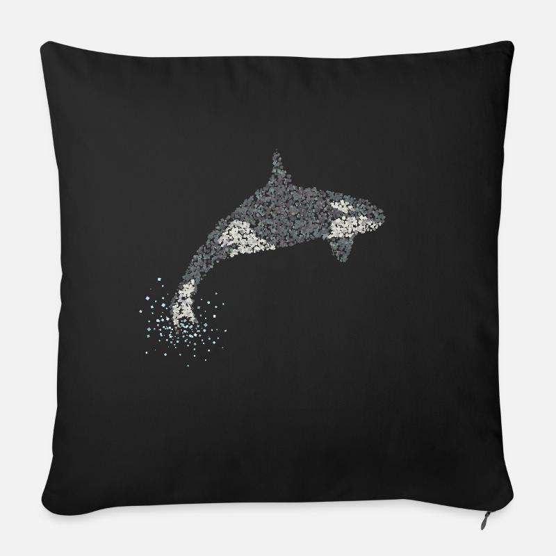 Orca Orca Killer Whale Killer Whales - Sofa pillow with filling 45cm x 45cm - black