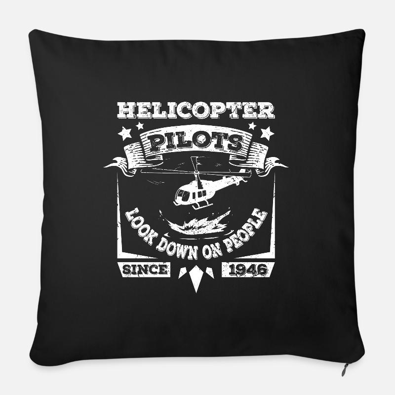 Helicoper pilots look down on people - Sofakissen mit Füllung 45 x 45 cm - Schwarz