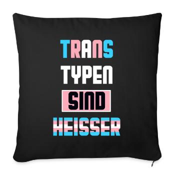 Les types trans sont chauds Trans Pride LGBTQ - Coussin et housse de 45 x 45 cm - noir - Devant