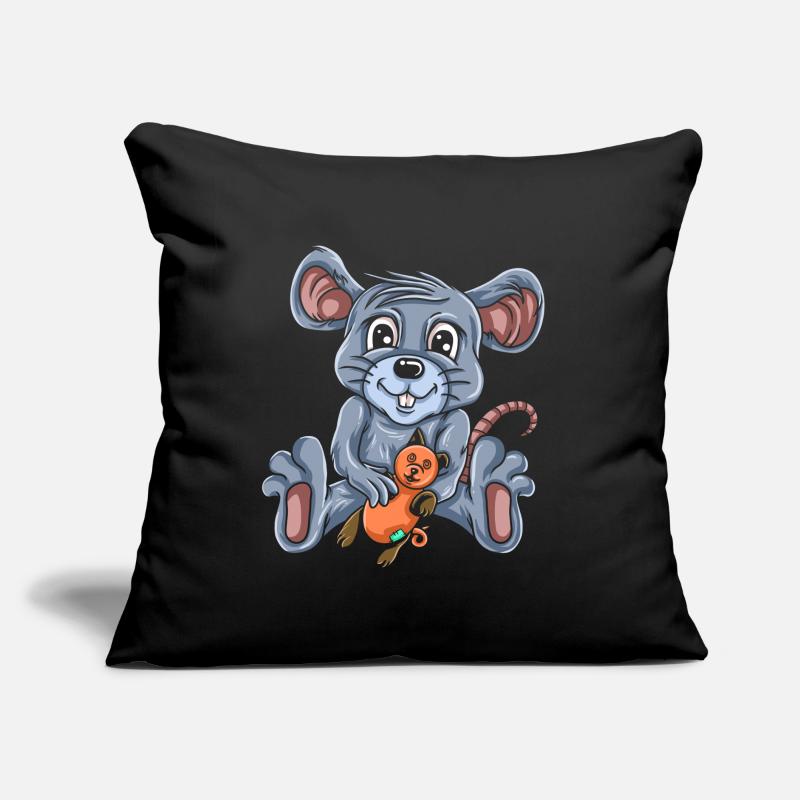 Maus Mäuschen Geschenk Ratte Nager Mouse Lausemaus Sofakissen mit Füllung 45 x 45 cm