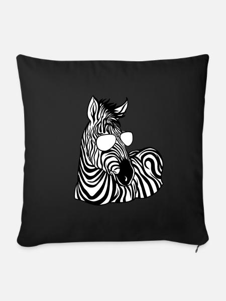 Zebra - Sofakissen mit Füllung 45 x 45 cm - Schwarz