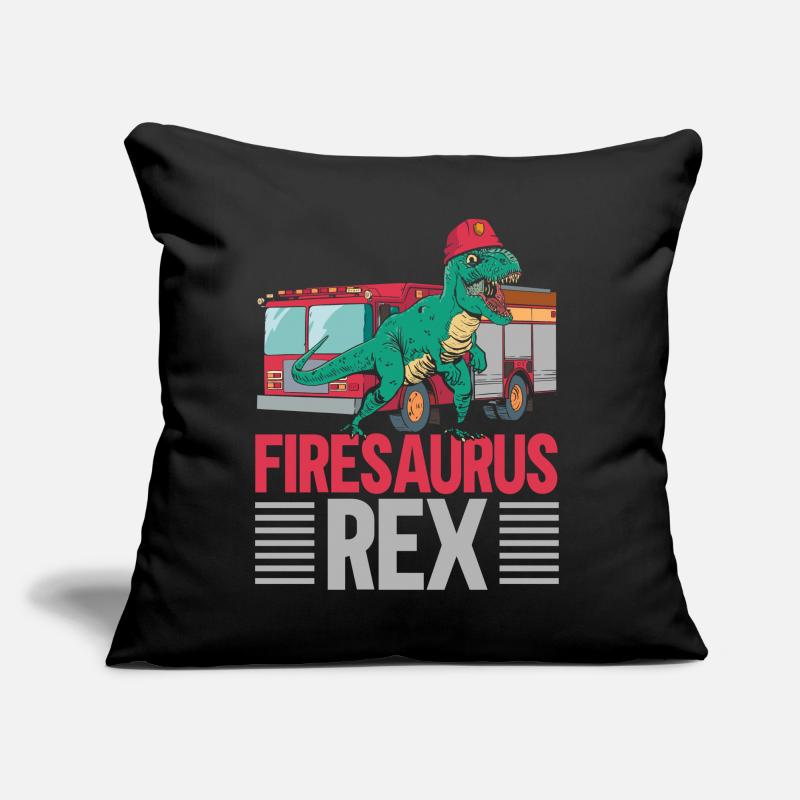 Firesaurus Rex Firefighter Fireman Dinosau Sofa pillow with filling 45cm x 45cm