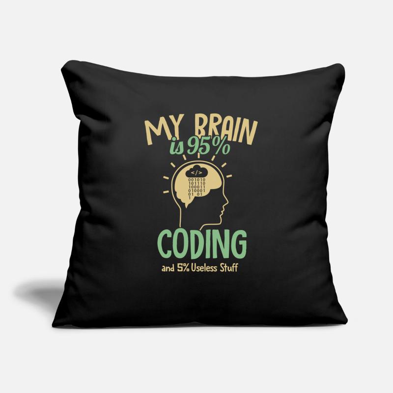 My Brain is 95% Coding Softwareingenieur Coder Sofakissen mit Füllung 45 x 45 cm