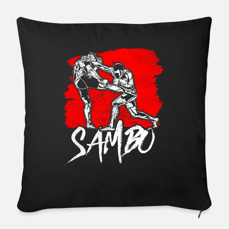 Sambo Trainer Kampfsport Training Kampfkunst - Sofakissen mit Füllung 45 x 45 cm - Schwarz