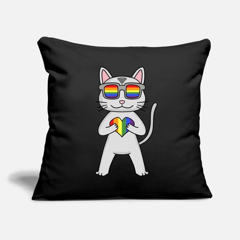 Chat LGBT Devon Rex Rainbow Coussin et housse de 45 x 45 cm