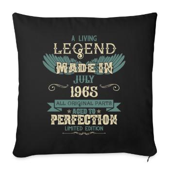 Juillet 1965 Vintage Anniversaire - Coussin et housse de 45 x 45 cm - noir - Devant