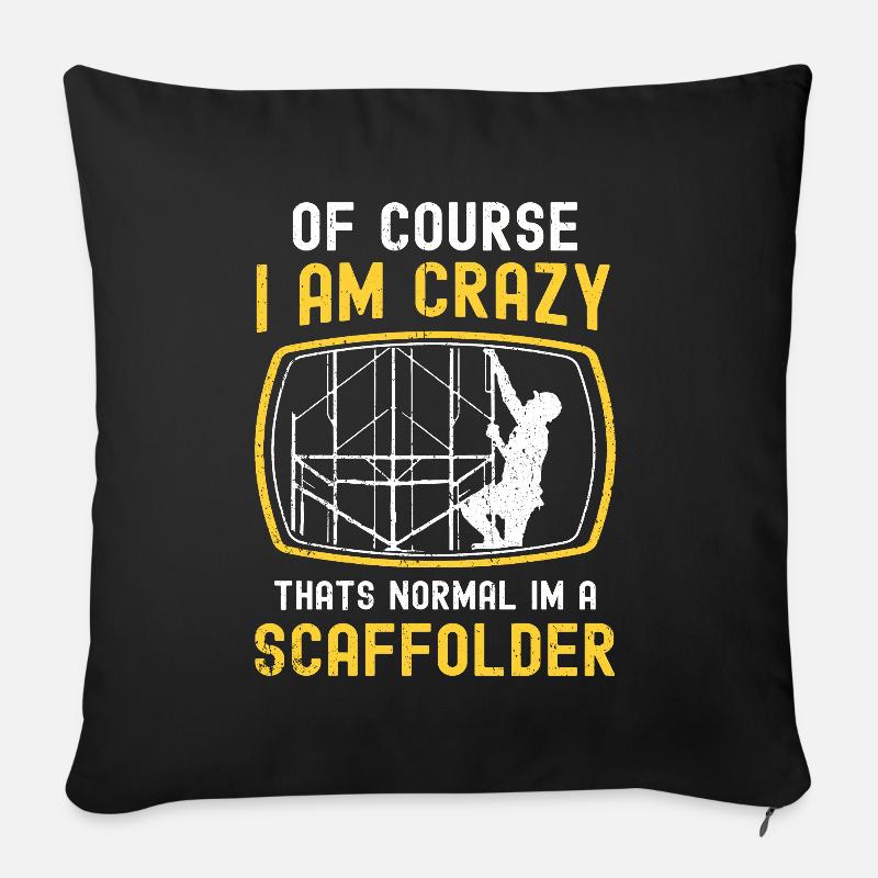 Scaffolding builder Tshirt - Sofa pillow with filling 45cm x 45cm - black