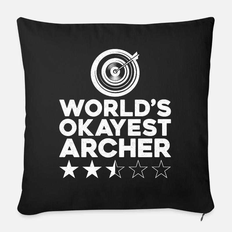 Archery Bow Archer Target World's - Sofakissen mit Füllung 45 x 45 cm - Schwarz