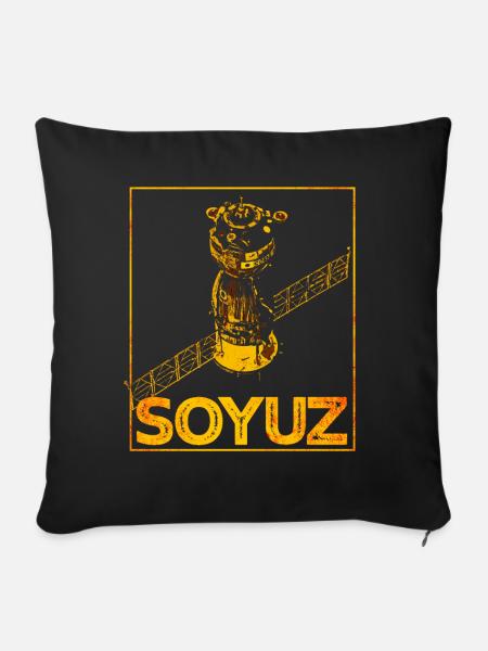 Sojus Raumschiff Sowjetunion - Sofakissen mit Füllung 45 x 45 cm - Schwarz