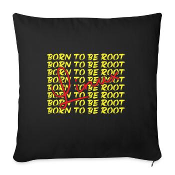 Né pour être root Linux Nerd et Geek - Coussin et housse de 45 x 45 cm - noir - Devant
