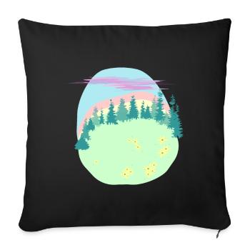 joli paysage coloré - Coussin et housse de 45 x 45 cm - noir - Devant