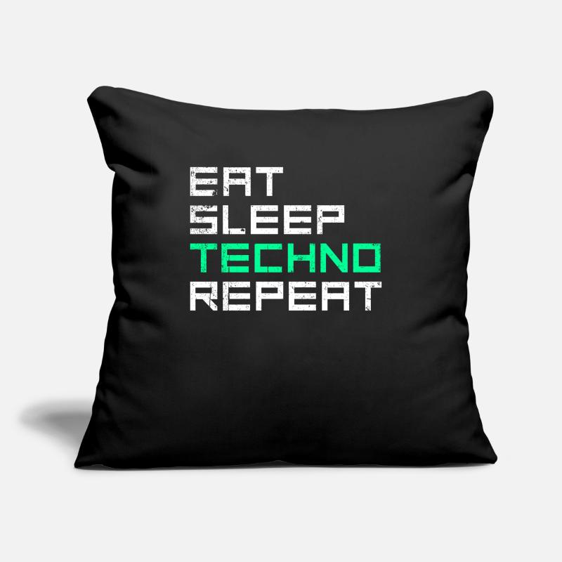 manger du sommeil techno répéter Coussin et housse de 45 x 45 cm