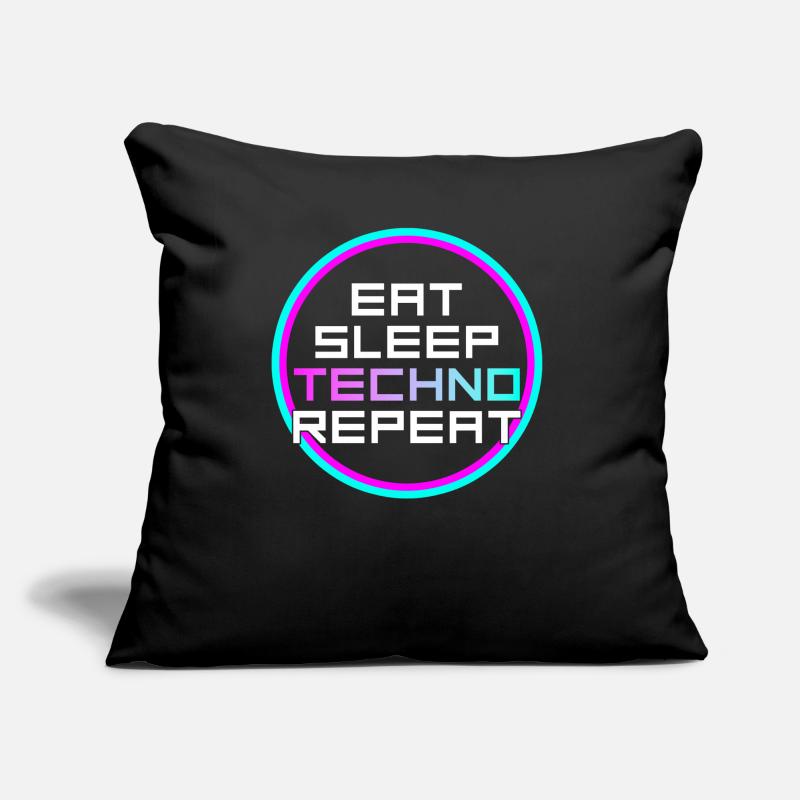 manger du sommeil techno répéter Coussin et housse de 45 x 45 cm