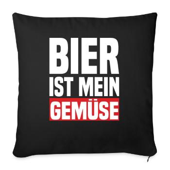 Bier Ist Mein Gemüse - Sofakissen mit Füllung 45 x 45 cm - Schwarz - Vorne