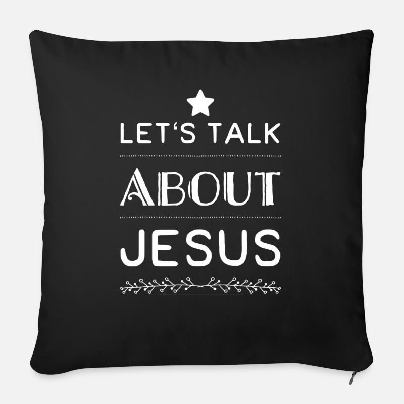Parlons de Jésus - Coussin et housse de 45 x 45 cm - noir