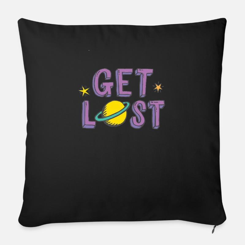 Get Lost - Sofa pillow with filling 45cm x 45cm - black