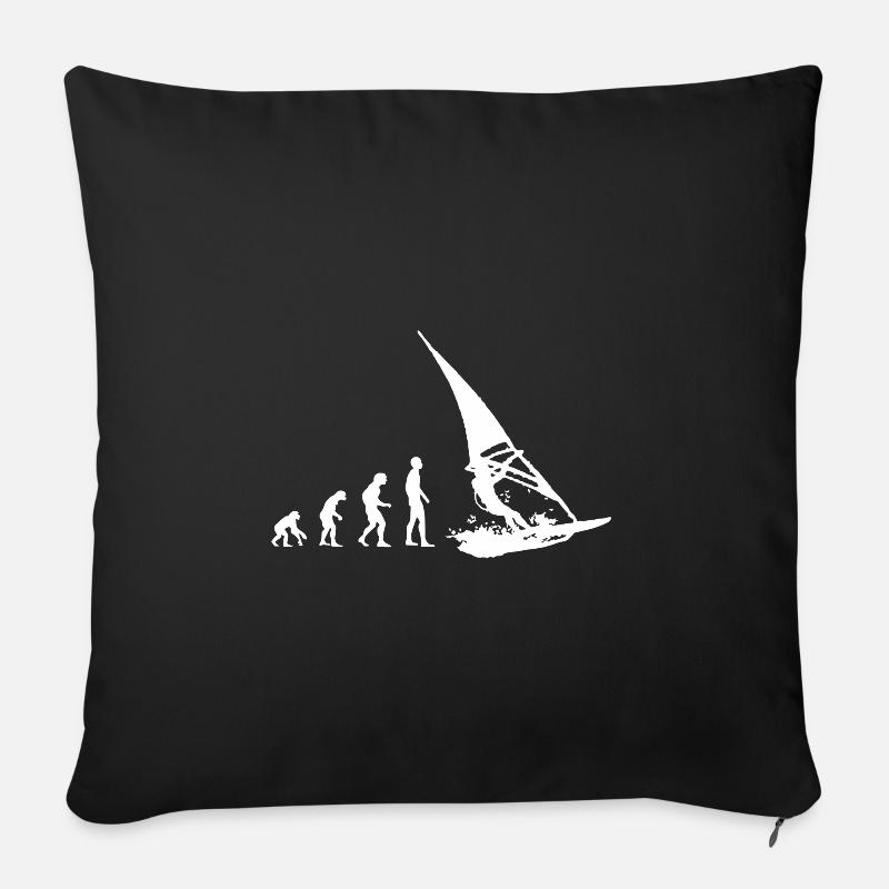 Evolution Windsurf Windsurfen Sport Hobby - Coussin et housse de 45 x 45 cm - noir