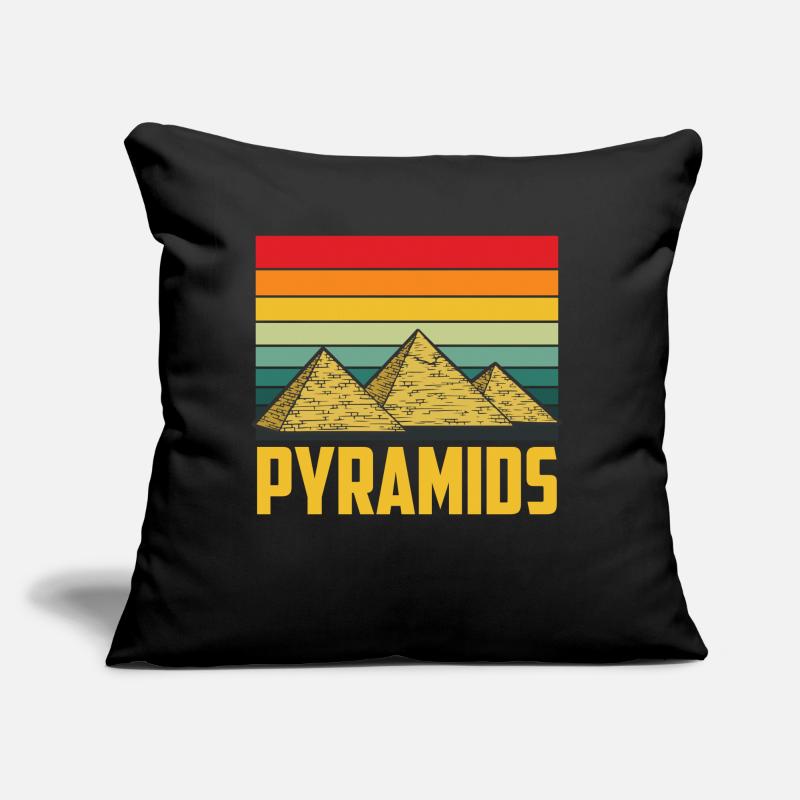 Pyramide Egypte Sphinx Gizeh Anubis Coussin et housse de 45 x 45 cm