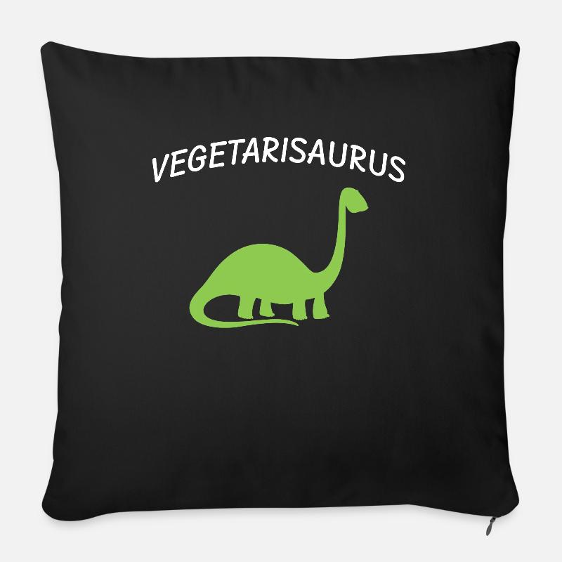 Vegetarier Dinosaurier - Sofakissen mit Füllung 45 x 45 cm - Schwarz