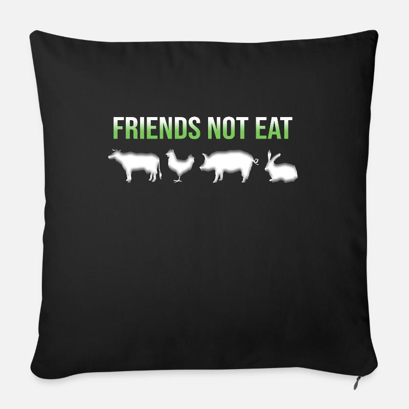 Vegetarier Veganer Spruch - Sofakissen mit Füllung 45 x 45 cm - Schwarz