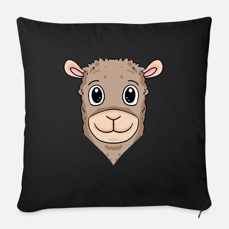 Lama - Sofakissen mit Füllung 45 x 45 cm - Schwarz