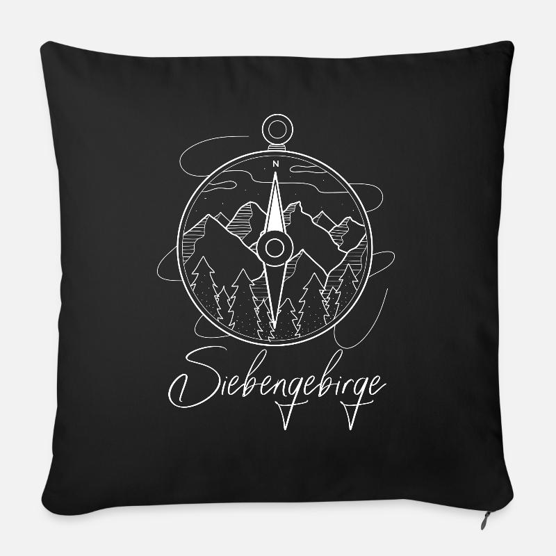 Siebengebirge wandern Camper-Camping klettern - Sofakissen mit Füllung 45 x 45 cm - Schwarz
