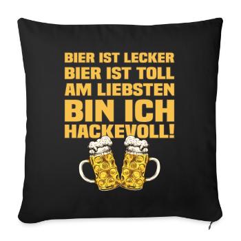 Bier Ist Lecker Bier Ist Toll Lustiger Bier Spruch - Sofakissen mit Füllung 45 x 45 cm - Schwarz - Vorne