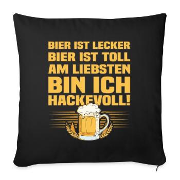 Bier Ist Lecker Bier Ist Toll Lustiger Bier Spruch - Sofakissen mit Füllung 45 x 45 cm - Schwarz - Vorne