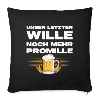 Noch Mehr Promille - Lustiger Bier Spruch - Sofakissen mit Füllung 45 x 45 cm - Schwarz - Vorne